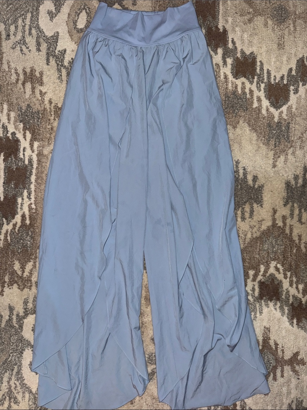 Front Slit Sky Blue Wide-Leg Genie Pants XS